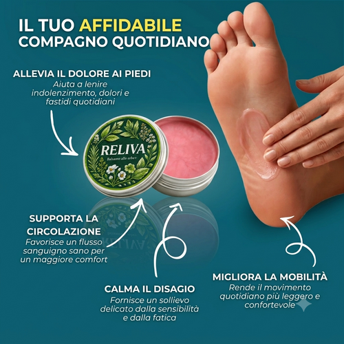 RelivaDerm Balsamo alle erbe per fascite plantare